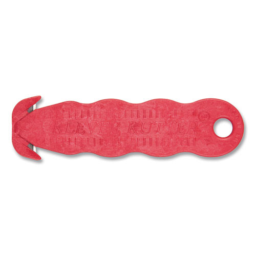 Klever Kutter Safety Cutter, 3 Razor Blades, 1" Blade, 4" Plastic Handle, Red