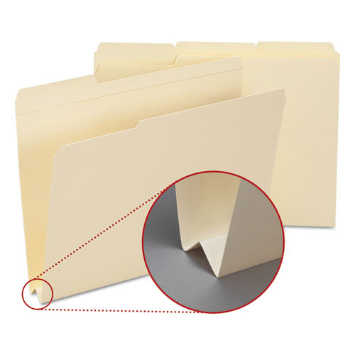 Expandable Heavyweight File Folders, 1/3-cut Tabs: Assorted, Letter Size, 1.5" Expansion, Manila, 50/box