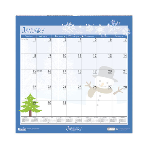 Recycled Seasonal Wall Calendar, Earthscapes Illustrated Seasons Artwork, 12 X 12, 12-month (jan To Dec): 2023