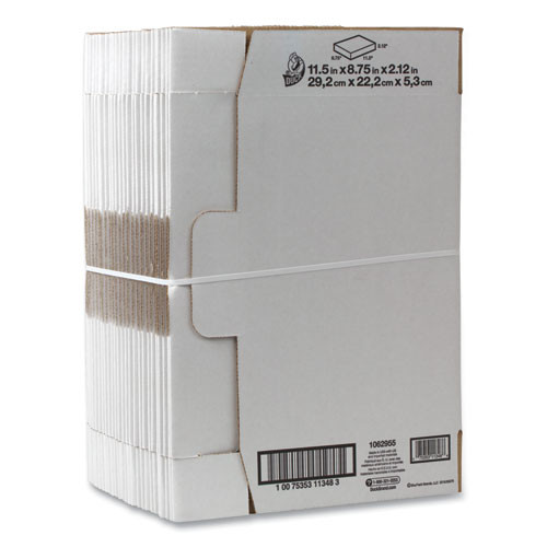 Self-locking Mailing Box, Regular Slotted Container (rsc), 8.75" X 11.5" X 2.13", White, 25/pack