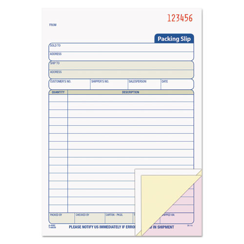 Form,packing Slip Book,we