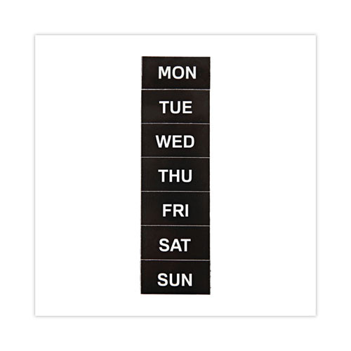 Interchangeable Magnetic Board Accessories, Days Of Week, Black/white, 2" X 1", 7 Pieces