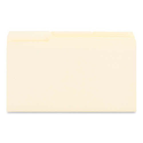 Interior File Folders, 1/3-cut Tabs: Assorted, Legal Size, 9.5-pt Manila, 100/box