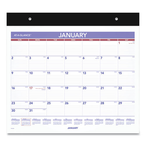 Repositionable Wall Calendar, 15 X 12, White/blue/red Sheets, 12-month (jan To Dec): 2023