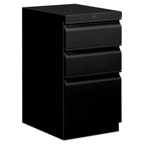 Mobile Pedestals, Left Or Right, 3-drawers: Box/box/file, Legal/letter, Black, 15" X 20" X 28"