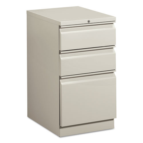 Mobile Pedestals, Left Or Right, 3-drawers: Box/box/file, Legal/letter, Light Gray, 15" X 20" X 28"