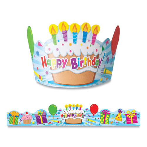 Student Crown, Birthday, 23.5 X 4, Assorted Colors, 30/pack