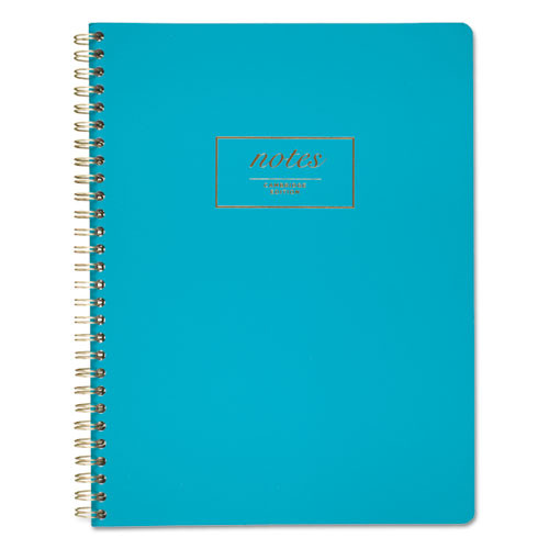 Jewel Tone Notebook, Gold Twin-wire, 1 Subject, Wide/legal Rule, Teal Cover, 9.5 X 7.25, 80 Sheets