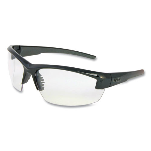 Mercury Safety Glasses, Scratch-resistant, Clear Lens, Black/gray Frame