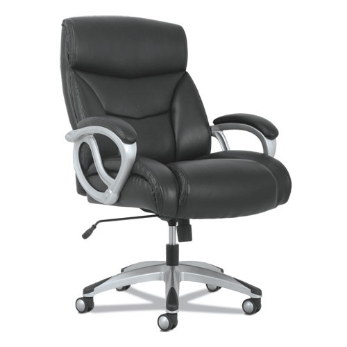 3-forty-one Big And Tall Chair, Supports Up To 400 Lb, 19" To 22" Seat Height, Black Seat/back, Chrome Base