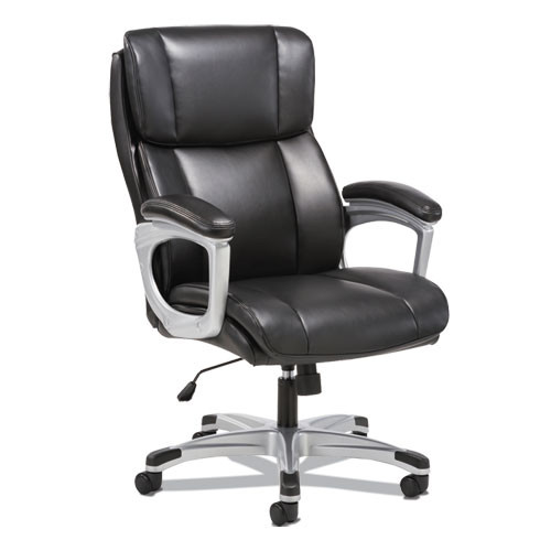 3-fifteen Executive High-back Chair, Supports Up To 225 Lb, 20" To 24.8" Seat Height, Black Seat/back, Chrome Base