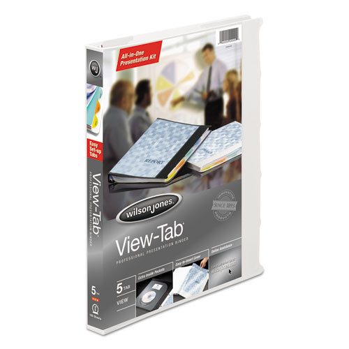 View-tab Presentation Round Ring View Binder With Tabs, 3 Rings, 0.63" Capacity, 11 X 8.5, White