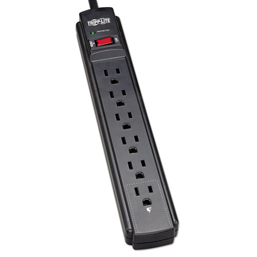 Protect It! Surge Protector, 6 Ac Outlets, 6 Ft Cord, 790 J, Black