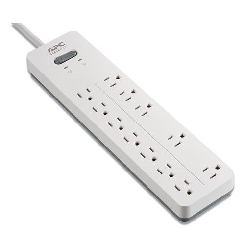 Home Office Surgearrest Power Surge Protector, 12 Ac Outlets, 6 Ft Cord, 2,160 J, White