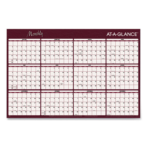 Reversible Horizontal Erasable Wall Planner, 48 X 32, Assorted Sheet Colors, 12-month (jan To Dec): 2023