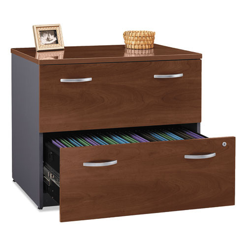 Series C Lateral File, 2 Legal/letter/a4/a5-size File Drawers, Hansen Cherry/graphite Gray, 35.75" X 23.38" X 29.88"