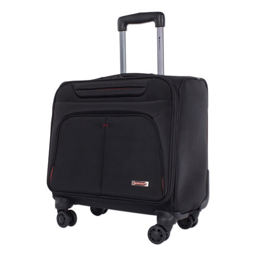 Purpose Overnight Business Case On Spinner Wheels, Fits Devices Up To 15.6", Polyester, 9.5 X 9.5 X 17.5, Black