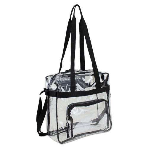 Clear Stadium Approved Tote, Pvc, 12 X 5 X 12, Black/clear