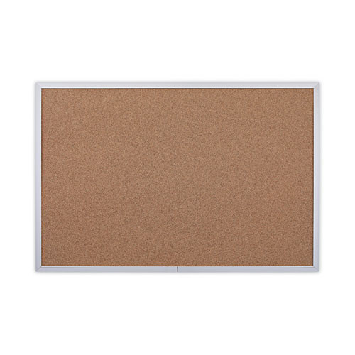 Bulletin Board, Natural Cork, 36 X 24, Satin-finished Aluminum Frame