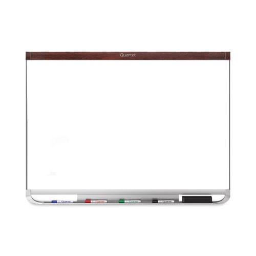 Prestige 2 Duramax Magnetic Porcelain Whiteboard, 72 X 48, Mahogany Frame