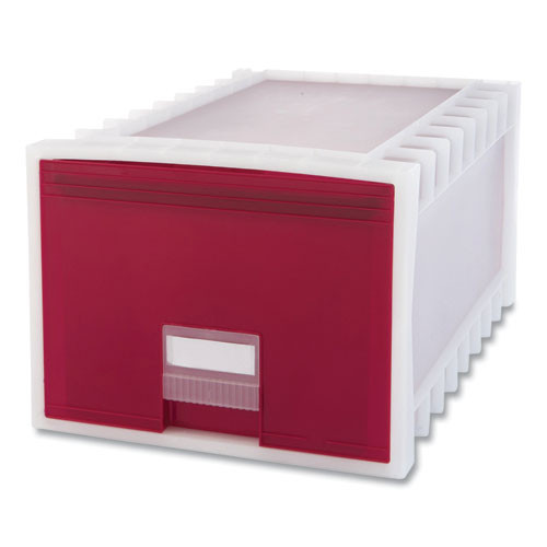 Archive Storage Drawers, Letter Files, 15.13 X 24.25 X 11.38, Red/white