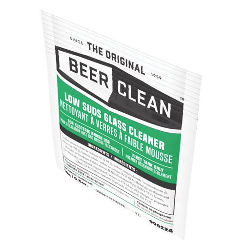 Beer Clean Glass Cleaner, Powder, 0.5 Oz Packet, 100/carton - DVO990224