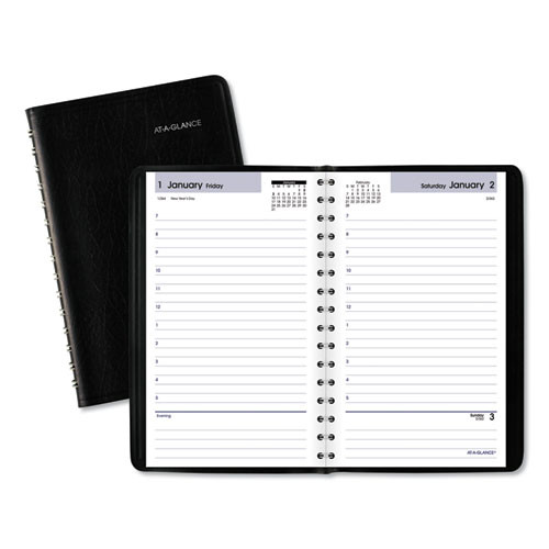 Dayminder Daily Appointment Book, 8 X 5, Black Cover, 12-month (jan To Dec): 2023 - AAGSK4400