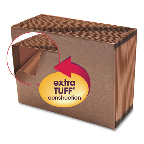Tuff Expanding Open-top Stadium File, 21 Sections, 1/21-cut Tabs, Letter Size, Redrope