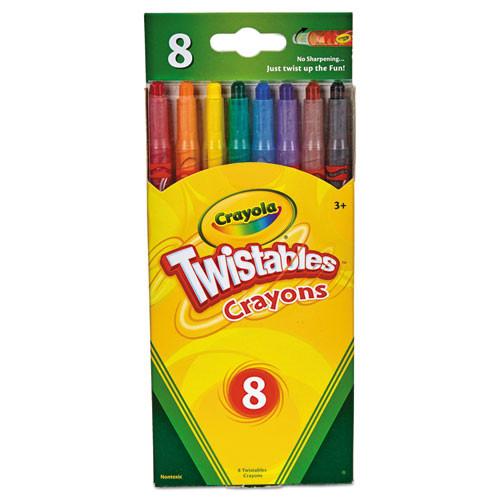 Twistable Crayons, Premium Traditional Colors, 8/pack