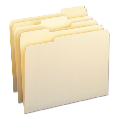 Manila File Folders, 1/3-cut Tabs: Assorted, Letter Size, 0.75" Expansion, Manila, 24/pack