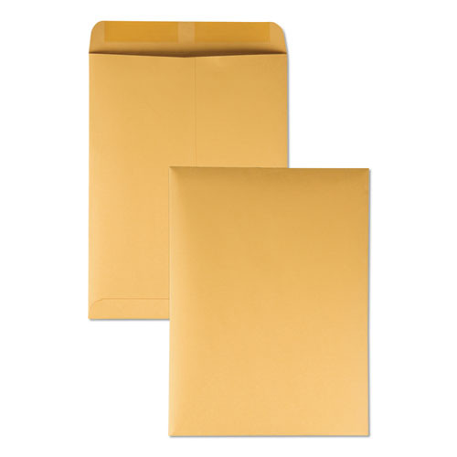 Catalog Envelope, 28 Lb Bond Weight Kraft, #12 1/2, Square Flap, Gummed Closure, 9.5 X 12.5, Brown Kraft, 250/box - QUA41565