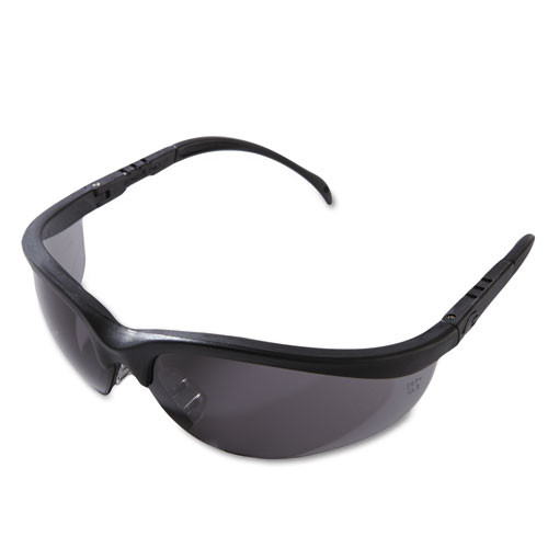 Klondike Safety Glasses, Matte Black Frame, Gray Lens, 12/box - CRWKD112