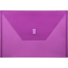 Lion A4 Recycled File Pocket - 8 17/64" x 11 11/16" - Poly - Purple - 20% Recycled - 1 Each