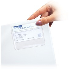 C-Line Self-Adhesive Business Card Holders - Top loading, Peel & Stick, 2 x 3-1/2, 10/PK, 70257