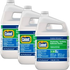 Comet Disinfecting Bathroom Cleaner - Liquid - 128 fl oz (4 quart) - Citrus Scent - 3 / Carton - White