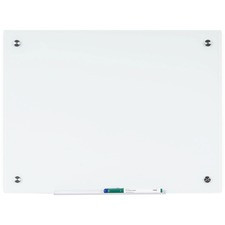 Bi-silque Dry-Erase Glass Board - 24" (2 ft) Width x 36" (3 ft) Height - White Tempered Glass Surface - Rectangle - Horizontal/Vertical - 1 Each
