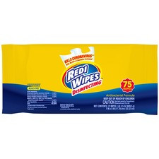 U.S. Nonwovens Disinfecting Redi Wipes - Wipe - Lemon Scent - 7" Width x 8" Length - 75 / Pack - 12 / Carton - Yellow