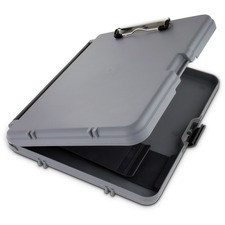 Saunders Workmate Storage Clipboard - 0.50" Clip Capacity - Low-profile - Polypropylene - Gray, Charcoal - 1 Each