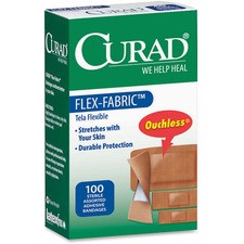 Curad Flex-Fabric Bandages - 100/Box - Tan - Fabric