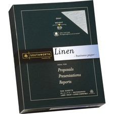 Southworth 25% Cotton Fine Linen Business Paper - Letter - 8 1/2" x 11" - 24 lb Basis Weight - Linen - 500 / Box - FSC - Acid-free, Watermarked, Date-coded, Lignin-free