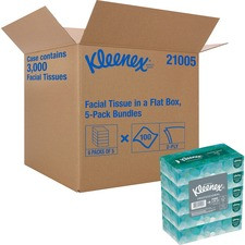 Kleenex Facial Tissue - 2 Ply - White - Absorbent, Soft - For Face, Office - 100 Per Box - 30 / Carton
