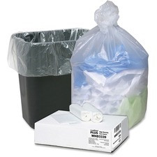 Webster Ultra Plus Trash Can Liners - Medium Size - 33 gal - 33" Width x 39" Length x 0.43 mil (11 Micron) Thickness - High Density - Natural - Resin - 100/Carton - Multipurpose