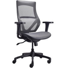 La-Z-Boy Mesh Mid-back Chair - Mid Back - Black - 1 Each
