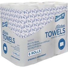 Genuine Joe Kitchen Roll Towels - 2 Ply - 140 Sheets/Roll - White - Perforated, Soft, Absorbent - For Kitchen, Breakroom, Hand - 6 Rolls Per Container - 4 / Carton