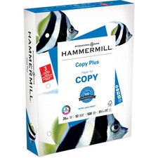 Hammermill Copy Plus 8.5x11 3-Hole Punched Inkjet Copy & Multipurpose Paper - White - 92 Brightness - Letter - 8 1/2" x 11" - 20 lb Basis Weight - 1 / Ream - FSC, FSC - Acid-free, Punched, Quick Drying