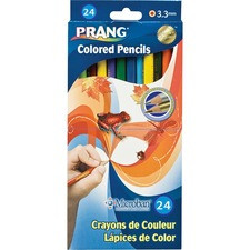 Prang Colored Pencils - 3.3 mm Lead Diameter - Assorted Lead - Assorted Barrel - 24 / Set