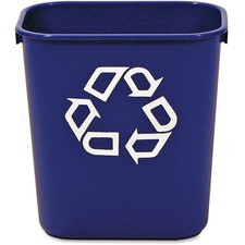 Rubbermaid Commercial Deskside Recycling Container - 3.25 gal Capacity - Rectangular - Compact - 12.1" Height x 8.2" Width x 11.4" Depth - Resin - Blue - 12 / Carton