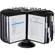 DURABLE SHERPA Carousel Desktop Reference Display System - Desktop - 360 Rotation - 40 Double Sided Panels - Letter Size - Anti-Flective/Non-Glare - Black