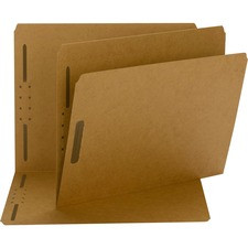 Smead Straight Tab Cut Letter Recycled Fastener Folder - 8 1/2" x 11" - 2 x 2K Fastener(s) - Kraft - Kraft - 10% Recycled - 50 / Box