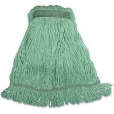 Genuine Joe Narrow Band Medium Mophead, Green, GJOMGR1BEA - Synthetic Fiber, Rayon, Cotton